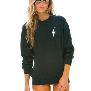 Aviator Nation Charcoal Bolt Stitch Crewneck Sweatshirt